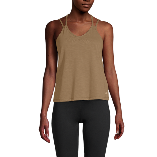 Texture Strap Tank Detailed Back, Clay Brown