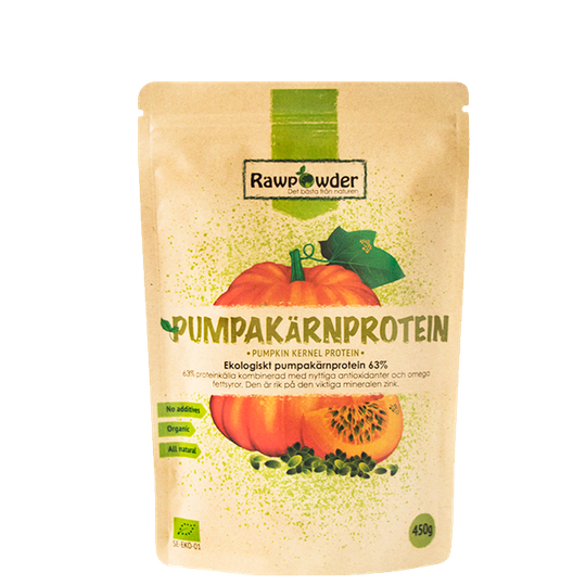 Pumpakärnprotein 63% Eko, 450 g