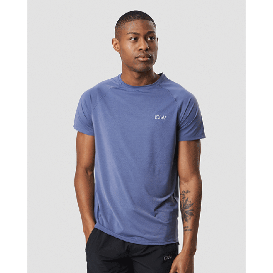 Workout Melange T-shirt, Steel Blue Melange