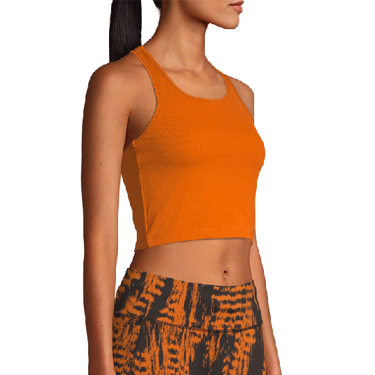 Bold Rib Crop Tank, Hazel Brown