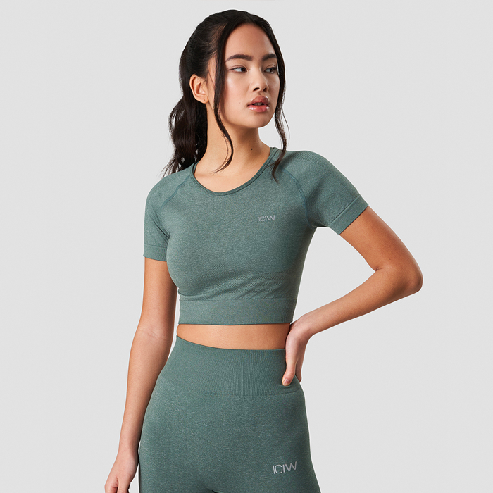 Define Seamless Cropped T-shirt, Sage Melange