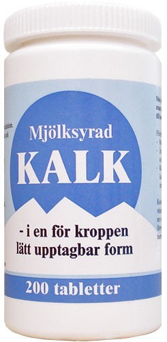 Mjölksyrad Kalk 200 tabletter