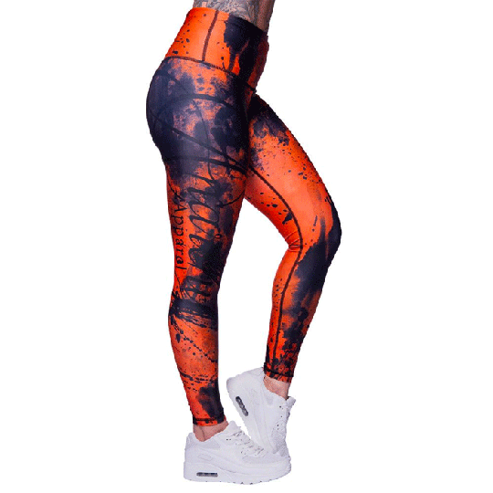 Apricot Ash Leggings, Orange/Black