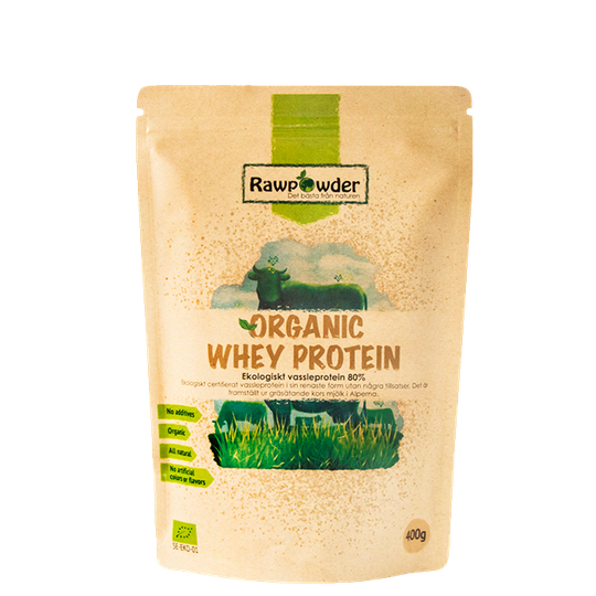Organic Whey Protein, Vassleprotein 80%, 400 g