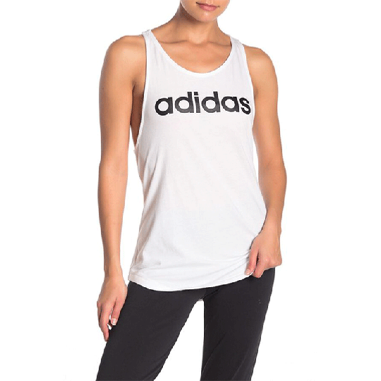 Adidas Essential Linear Loose Tank, White/Black