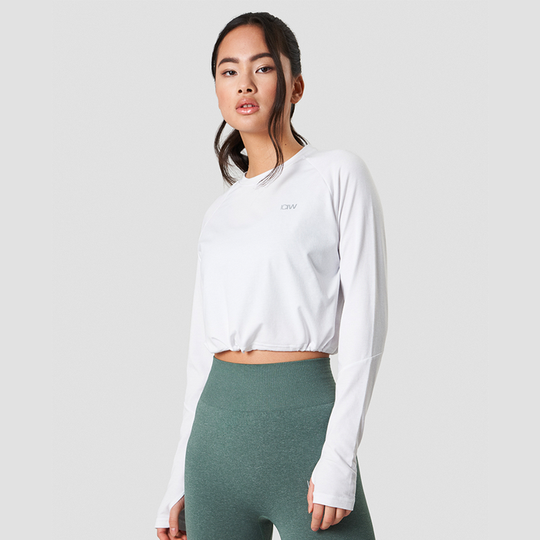 Define Cropped Adjustable Long Sleeve, White