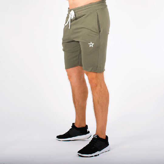 Star Raw Edge Shorts, Olive