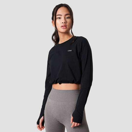 Define Cropped Adjustable Long Sleeve, Black