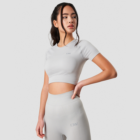 Define Seamless Cropped T-shirt, Light Grey