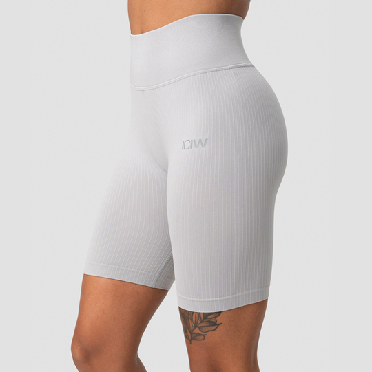 Ribbed Define Seamless Biker Shorts, Light Grey