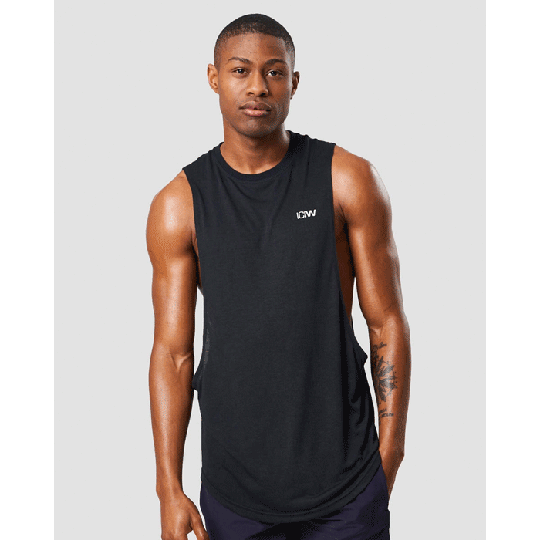 Training Open Back Tank Top, Black