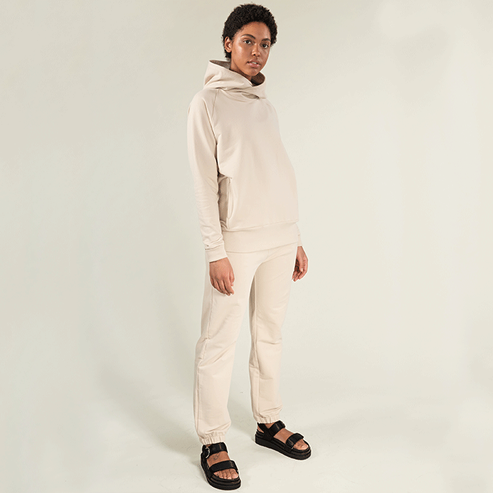 GOTS Sweatpants, White Sand