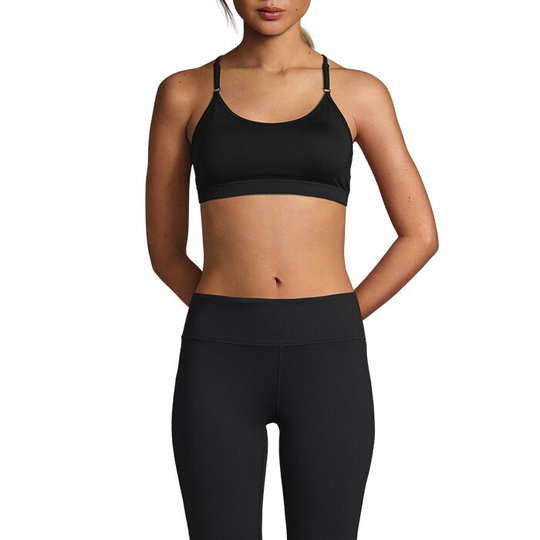 Strappy Sports Bra, Black