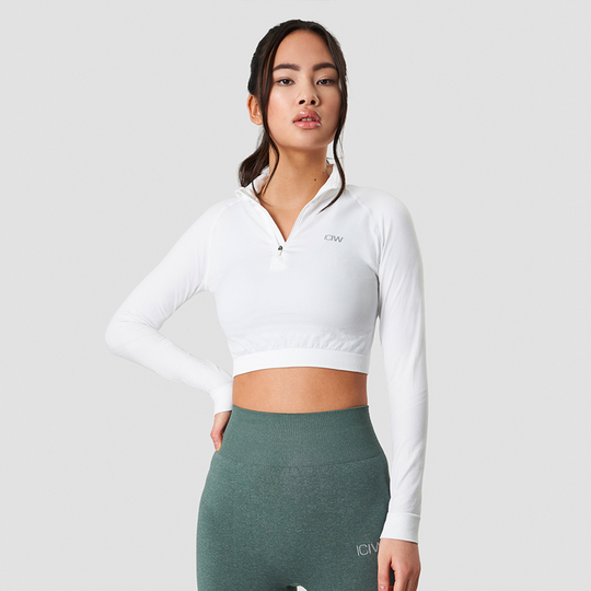 Define Cropped 1/4 Zip, White