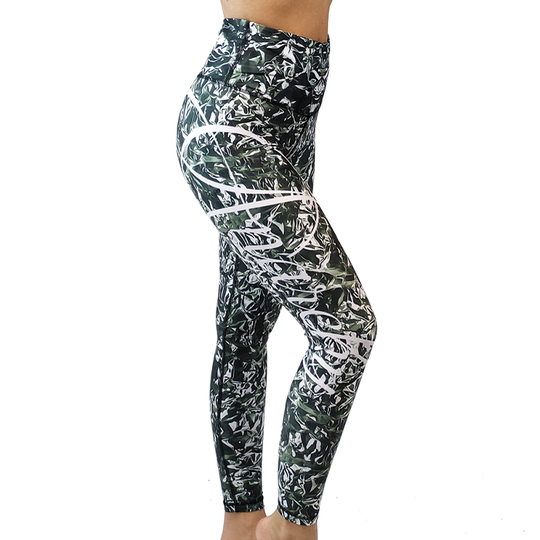 Foil Leggings, Black/Grey