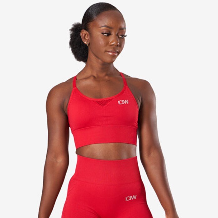 Dynamic Seamless Sports Bra, Deep Red