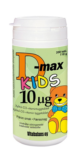 Vitabalans D-Max Kids 10 μg 200 tabletter