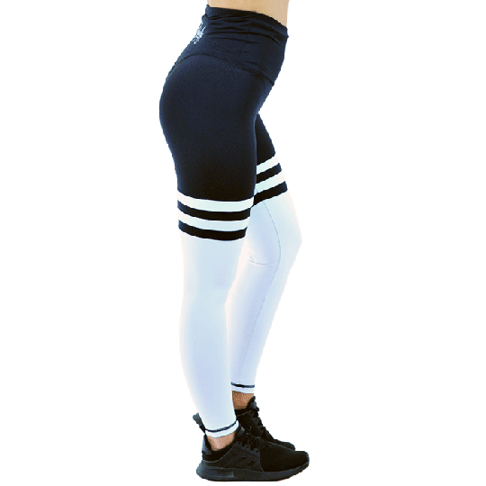 Uppercut Compression Leggings, White/Black