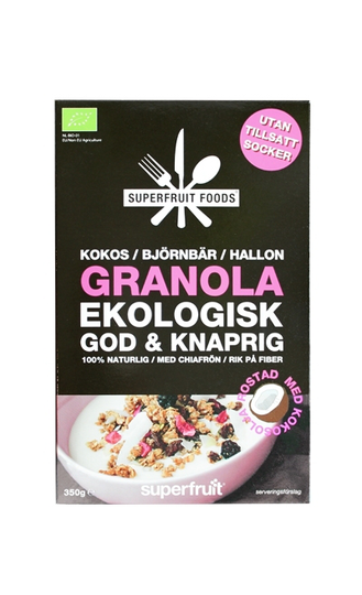 Granola - Kokos Björnbär Hallon - 350g EKO